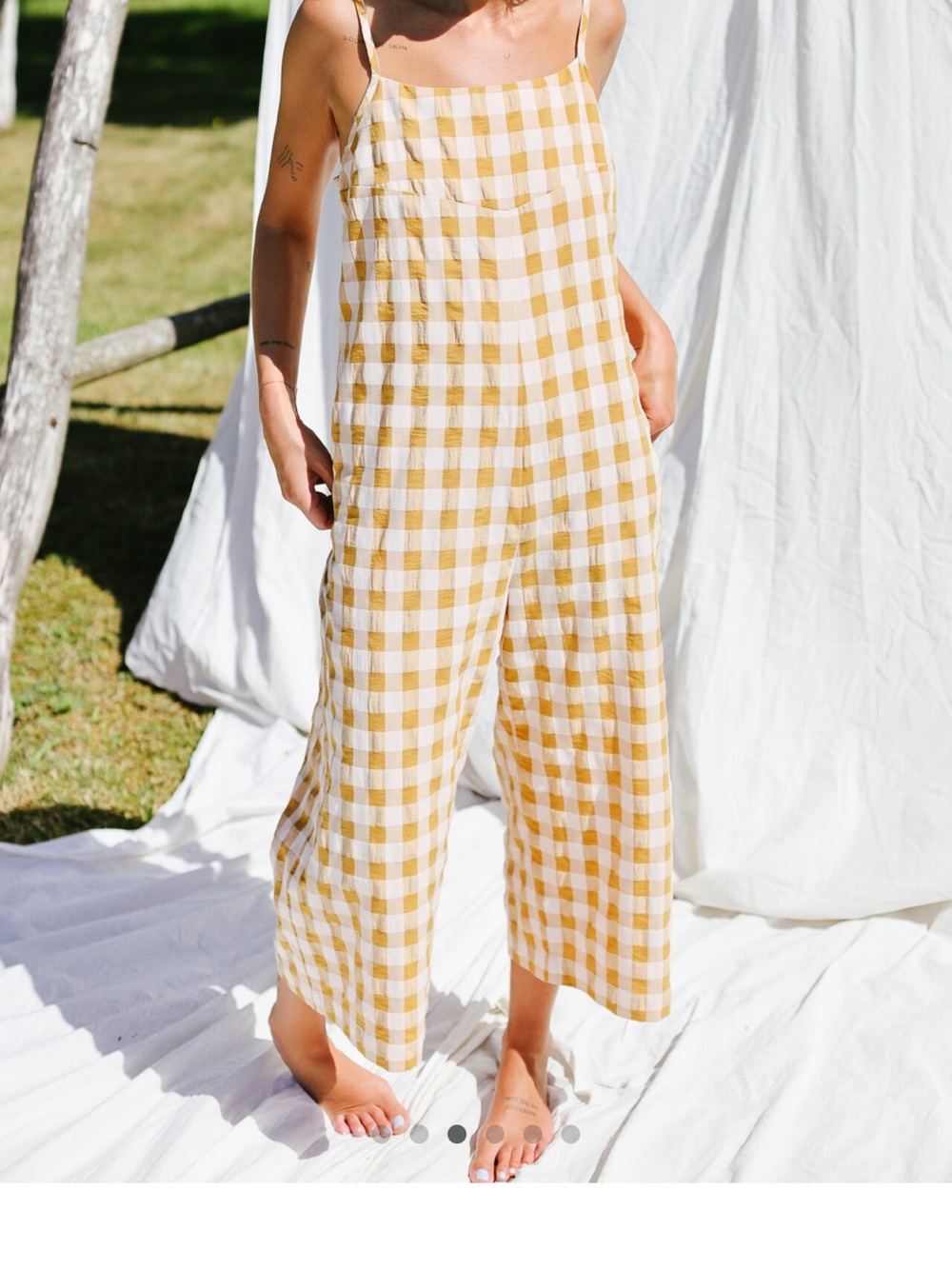 OffOn clothing Women’s Gingham summer Jumpsuit M